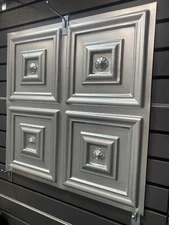 # 112 Silver 2'x2' PVC Faux Tin Decorative Ceiling Tile Panel Glue-Up