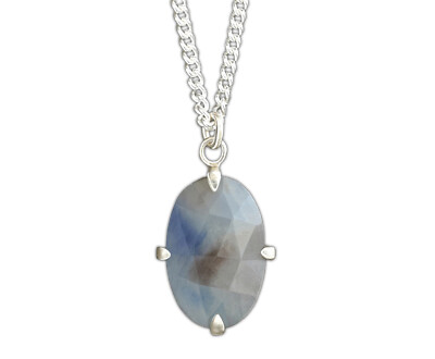 5 kt Saphir Halskette in Sterlingsilber Neu