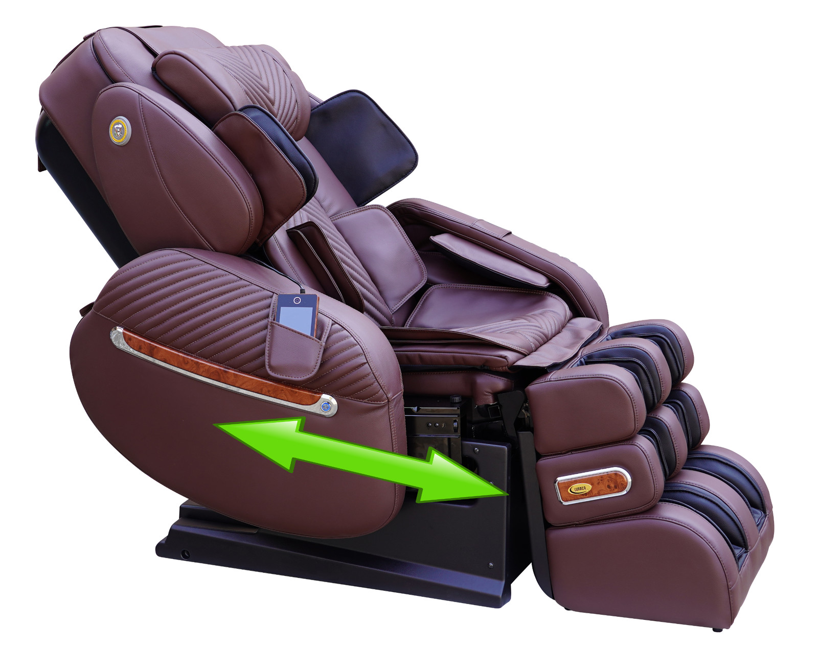 Luraco i9 Max Split L-Track EZ-Entry Heated Zero-G Medical Massage Chair Brown