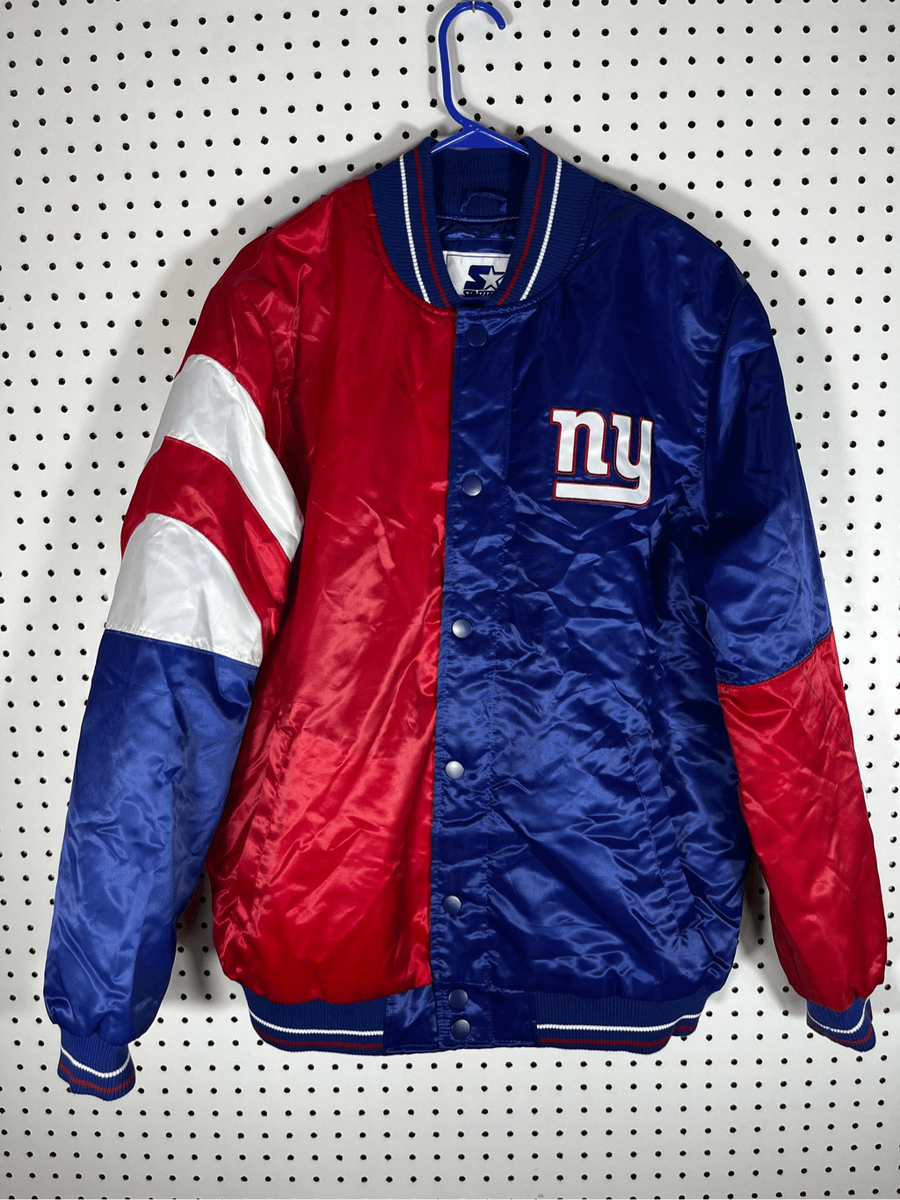 NY Giants starter satin bomber jacket size L