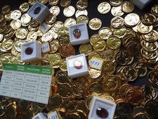 5 PC. LOT-VALUABLE RUBY-4 GOLD PLATED BUFFALO NICKELS-ESTATE SALE-INVEST TODAY