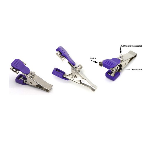 25pcs Alligator Electrode Clip Universal Connection Snap/Din/Banana Vet EKG/ECG - Afbeelding 2 van 12