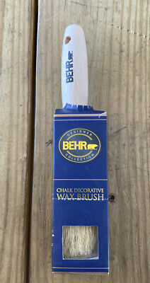 Genuine BEHR 1.75 in. Chalk Decorative Round Wax Brush Natural Bristle