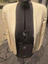 Rare Vintage Christian Dior Silk Womens Suit Coat And Dress Set Cream Size 6