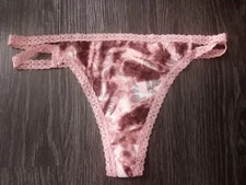 NeW Vs pink strappy lace thong Panty Size medium  tye dye 