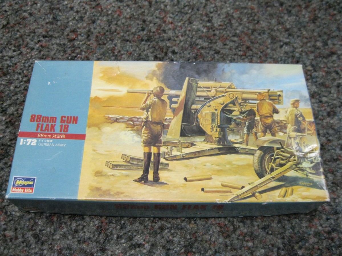 HASEGAWA 88MM GUN FLAK 18 MODEL KIT 1:72 SCALE OPEN SEALED INSIDE