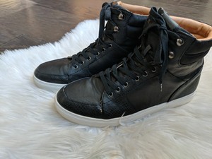 mens black leather high tops