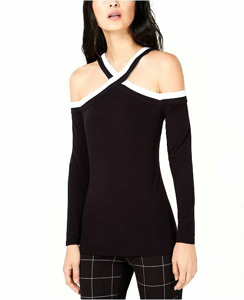 womens black cold shoulder top