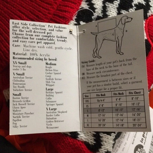 Nuevo Suéter Perrito Unisex Colección East Side Rojo Pata de Gallo Perro Talla Pequeña Foto 4 de 4