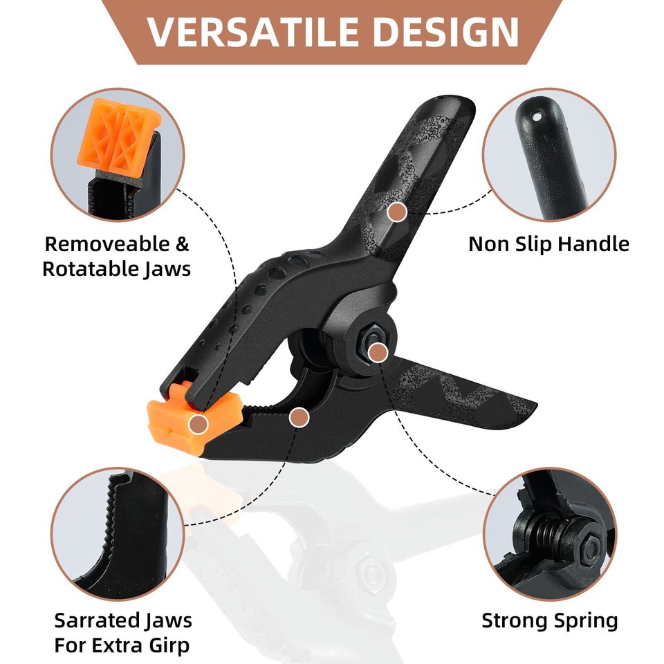 16 Pack Spring Clamps 3.5 Inch Small Clamps for Backdrop Stand, Heavy