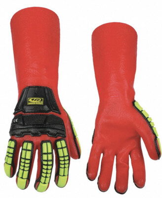 RINGERS GLOVES 074-10  2x PVC TPR CHEMICAL RESISTANT CUT 5 ENHANCED GRIP / UR
