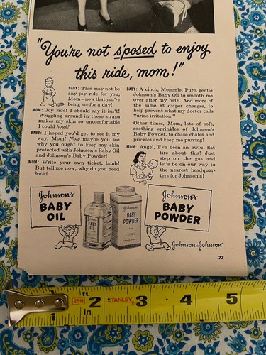 Vintage 1948 Johnson’s Baby Powder Print Ad Humorous Mom In Car Seat - Picture 6 of 7
