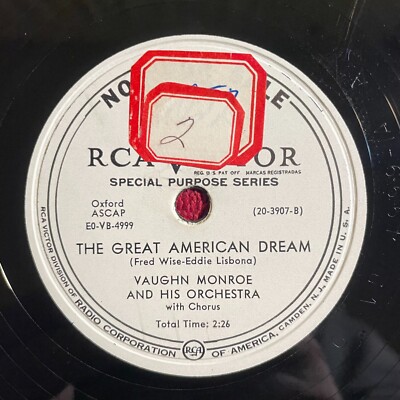 VAUGHN MONROE AND HIS ORCH RCA Victor 20-3907 PROMO 78rpm (Pop