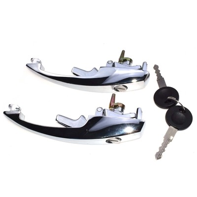 Pair Outer Door Handles W/ Keys For VW Super Beetle Bug 1968-1979 113837205M New