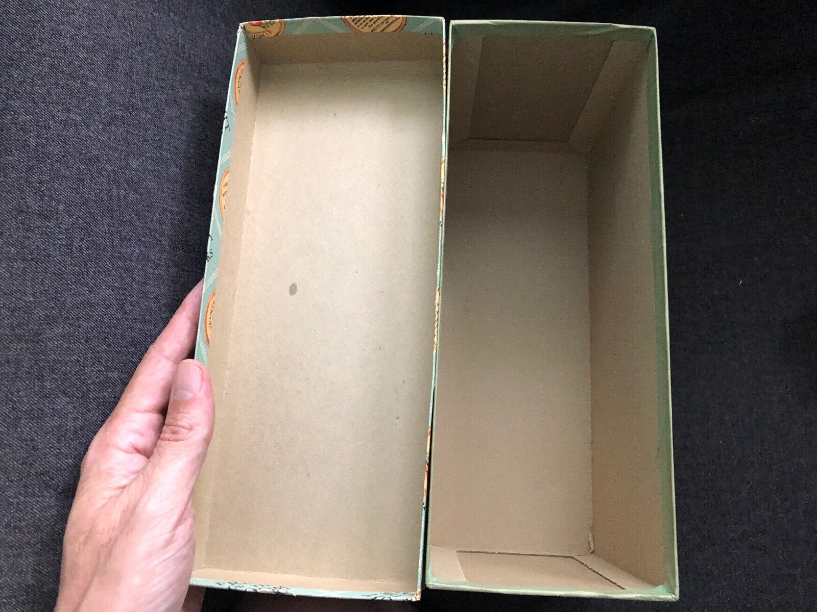 SAOLA CALZINI FRUTTA DEL TELAIO vintage stile Boston SOLO SCATOLA VUOTA