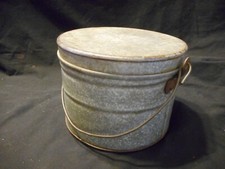 Vintage Metalware Sturdy Aluminum/Tin Camping Pot w/ Lid  Handle Speckle