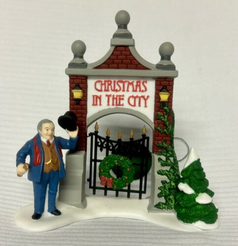 DEPT 56 Heritage Village  Christmas in the City Sign - A Key To The City #58893  - Afbeelding 1 van 10