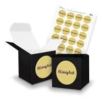 Itenga Set Kleinigkeit M15 24X Geschenkbox Karton Schwarz 650X650Mm Und Sticker
