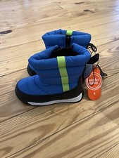Wonder Nation Unisex Kids Boys Winter Snow Boots Duck Blue Lime Size 9