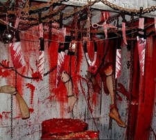 24 Pcs Halloween Horror Themed Bloody Weapon Garland Banner - PVC Bloody Knife 