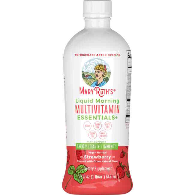 Mary Ruths Жидкие утренние мультивитамины Essentials+ - Клубничный ликер, 32 жидких унции