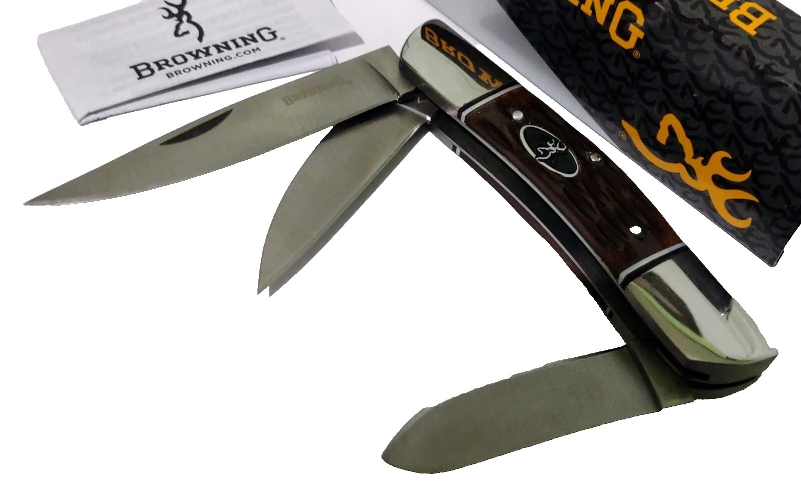 Mango de hueso Browning cuchillos plegables de colección