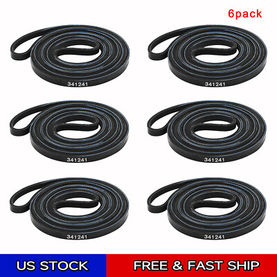 #ad 6 Pack 341241 Dryer Belt for Whirlpool Kenmore AP2946843 PS346995 $26.00