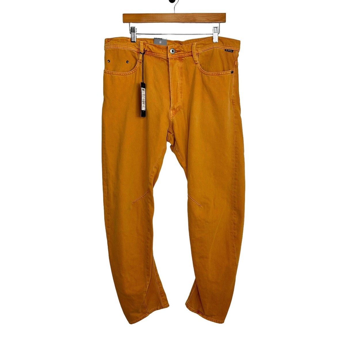 G-Star Raw Mens Arc 3D Jeans 35W L32 Worn Rainbow Harvest Gold