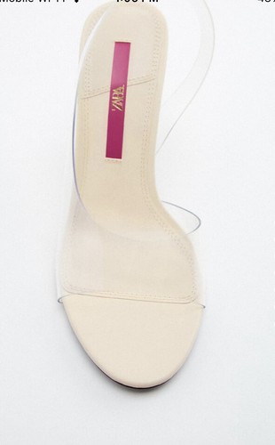 ZARA HIGH HEEL VINYL SANDALS CLEAR SZ US 7.5 EUR 38 NEW - Picture 3 of 8