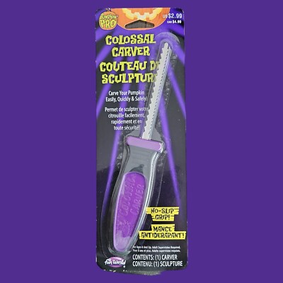 Pro Colossal Carver No Slip Grip Pumpkin Carving Fun World Purple Handle 