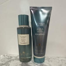 Victoria's Secret Aqua Kiss Vacation Mist Spray  Body Lotion Set 8.4/8 oz