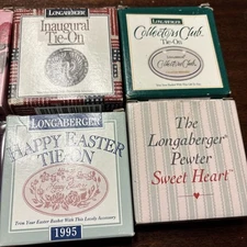 Lot of (12) Longaberger Basket Tie-Ons Orig. Boxes--Very Good Condition