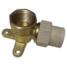 1/2 inch Female NPT x 1/2 inch CPVC Drop Ear Elbow, Brass, 5 Pieces