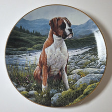 Riverside Rest Boxer Dog Collector Plate by Simon Mendez Ltd C1654 Danbury Mint