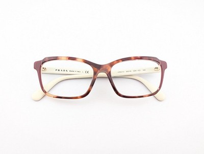 Prada Eyeglasses Frames Only, VPR 01V CDK-1O1, 53-16-140, Brown/Red, Made Italy