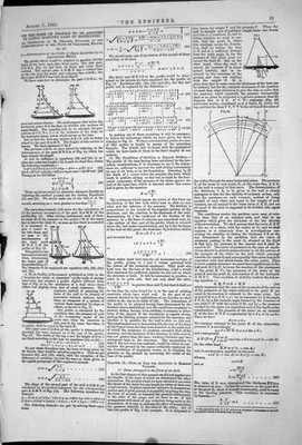 Alte 1868 Form Profil große Mauerwerk Dämme Reservoirs Diagramme Gleichung viktorianisch