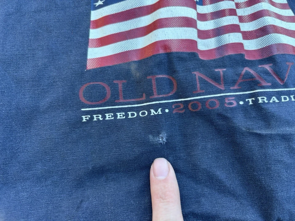 Bolso Vintage Antiguo Azul Marino con Cordón Azul 2005 Bandera Americana Freedom Tradition Preppy Foto 3 de 4