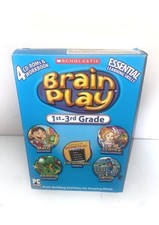 Scholastic Brain Play 1st - 3rd grade PC Game With Workbook Sealed Discs