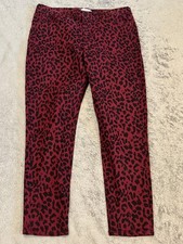 Social Standard By Sanctuary Jeans 12 Red Leopard Animal Print Ankle Skinny Emo