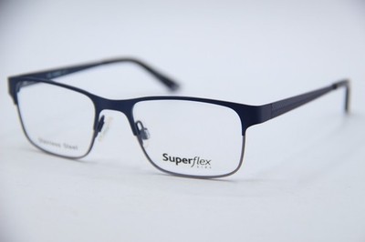 NEW SUPERFLEX SFK 195 DARK BLUE NAVY AUTHENTIC DESIGNER EYEGLASSES 47-16