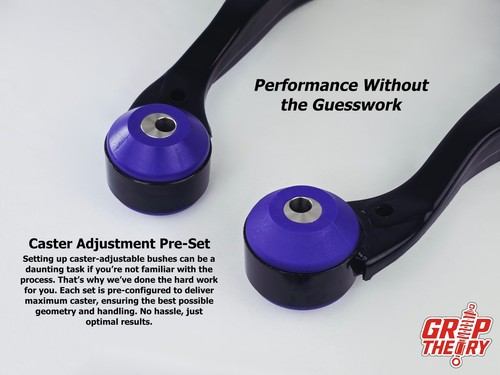 Honda Integra DC5 Front Lower Control Arms Powerflex Caster Bushes inc Type R /S - Picture 2 of 10