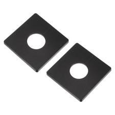 2 x Wall Split Flange Plastic Square Escutcheon Plate 33mm Dia Pipe Black