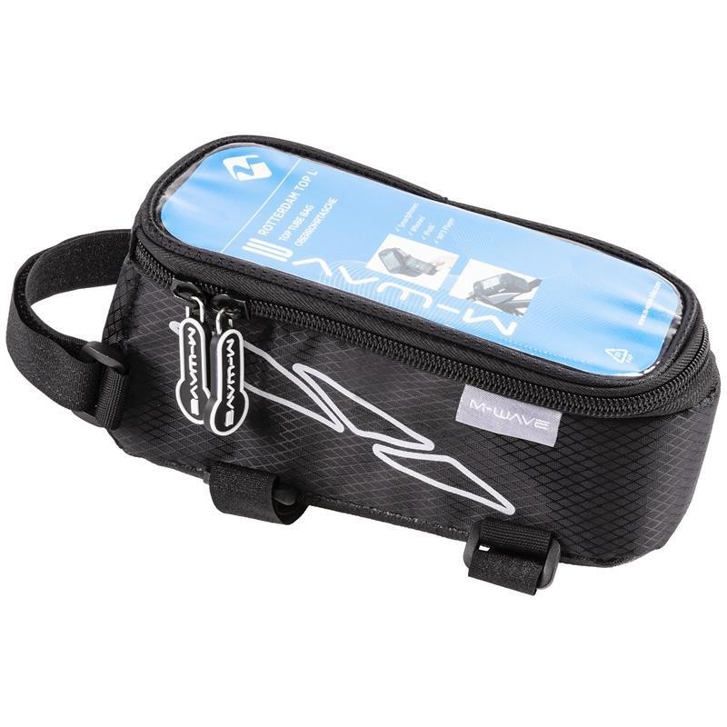 M-WAVE Rotterdam Top L Frame Bag Black – Touchscreen, Waterproof