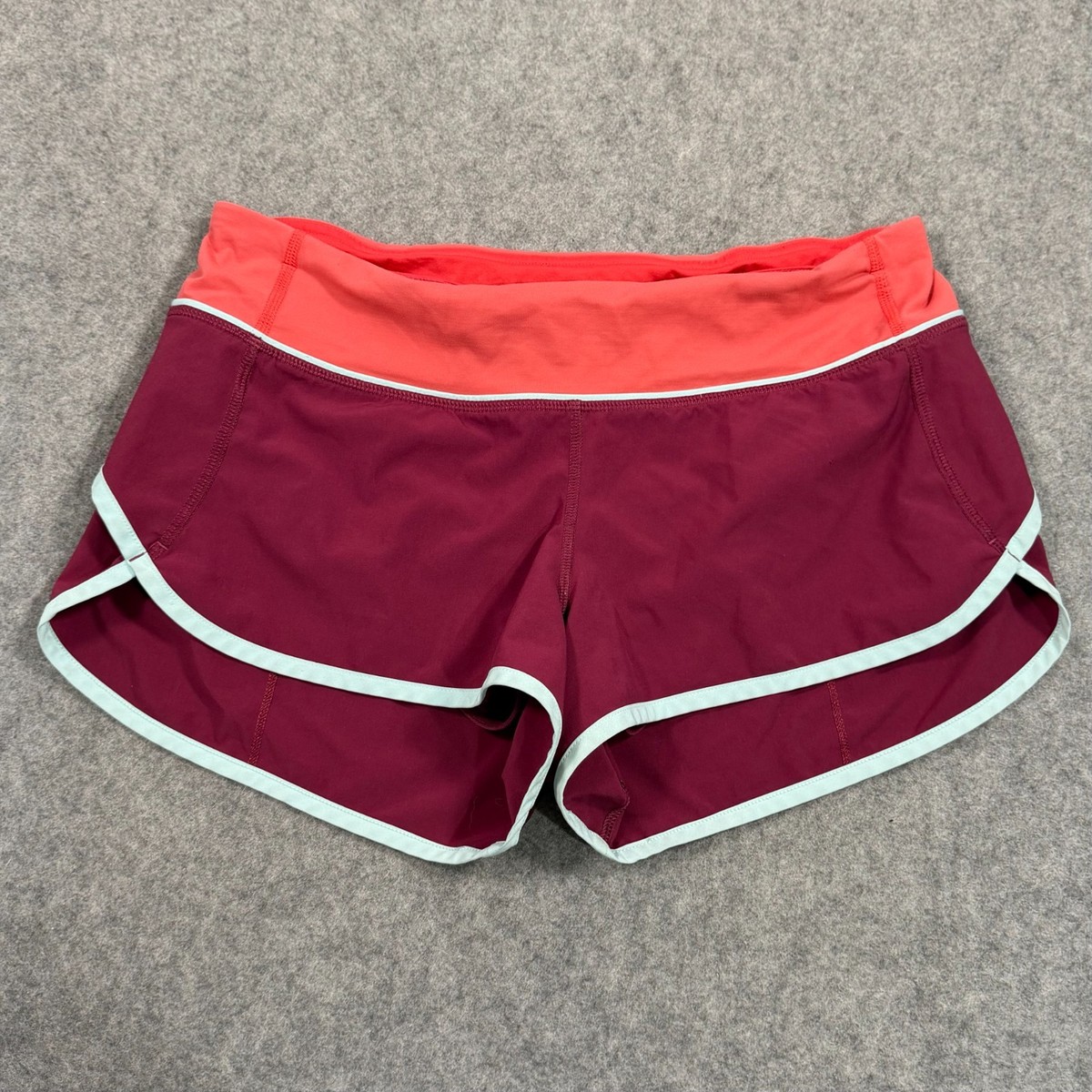 Lululemon Athletica Dashing Purple Alarming Tranquil Blue Run: Speed Shorts Sz 6