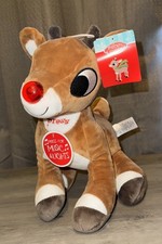 RUDOLPH the Red Nosed Reindeer 10" Musical  Light Up Plush With Tag Works