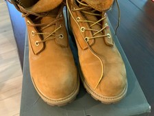 Timberland Classic Waterproof 6 Inch Boots Wheat Nubuck Leather Boys Junior sz 7