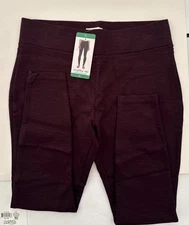 Matty M Leggings Adult XL Dark Wine High Rise Slub Ponte Womens
