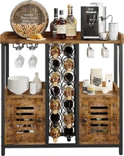 IRONCK Wine Bar Cabinet, Liquor Cabinet Bar with Storage, Small Bar Cabinet with