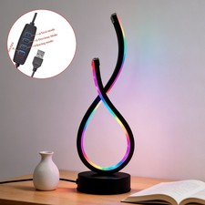 RGB Table Lamps Spiral Bedside Lamp USB Cool Table Lamp LED Nightstand Lamp