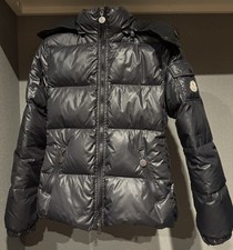 MONCLER Down Jacket 12A 152cm Black Kids Size Fits Women XS-S Hooded Authentic